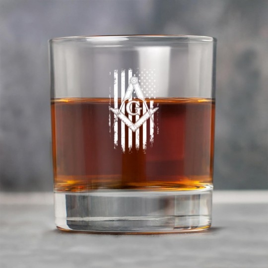 Discover Masonic American Flag Square And Compass Freemason Rock Glasses