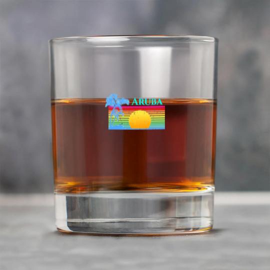 Discover Retro Beach Aruba Sunset - Aruba - Rock Glasses
