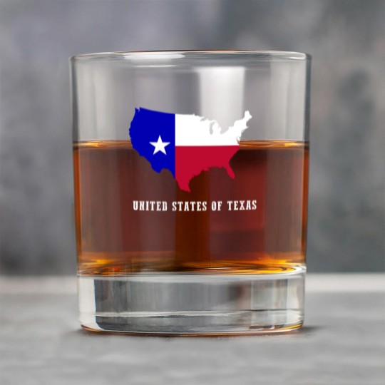 Discover United States of Texas Map or Lone Star State Fans Rock Glasses