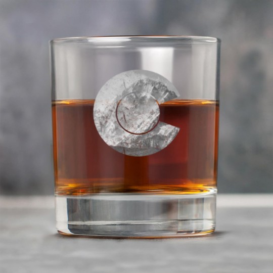 Discover Colorado State Flag Logo Rocky Mountain Rock Glasses