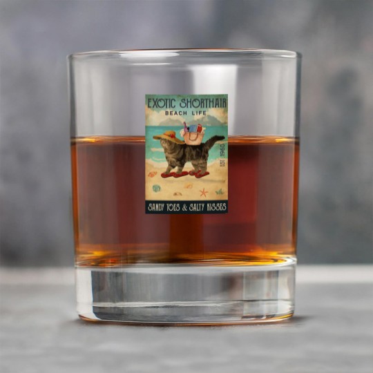 Discover Beach Life Sandy Toes Exotic Shorthair cat gift Rock Glasses