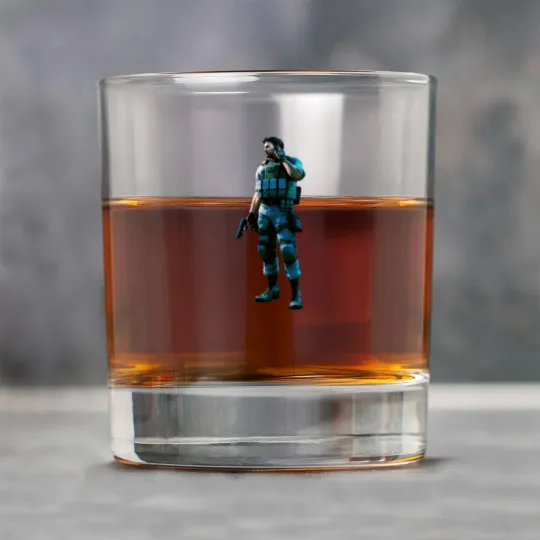 Discover Chris Redfield Residence Evil Biohazard 5 Gold Premium Unisex Rock Glasses