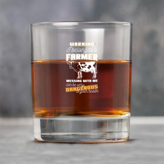 Discover Warning Belong To A Farmer Funny Farming Gift Rock Glasses
