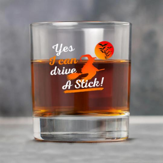 Discover Halloween Witch Broom Yes I Can Drive A Stick Rock Glasses