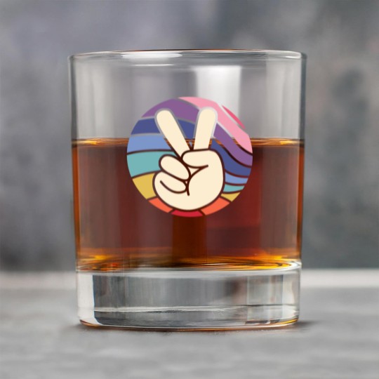 Discover Groovy Peace Sign Hand Hippie Vintage 70s Gift Rock Glasses