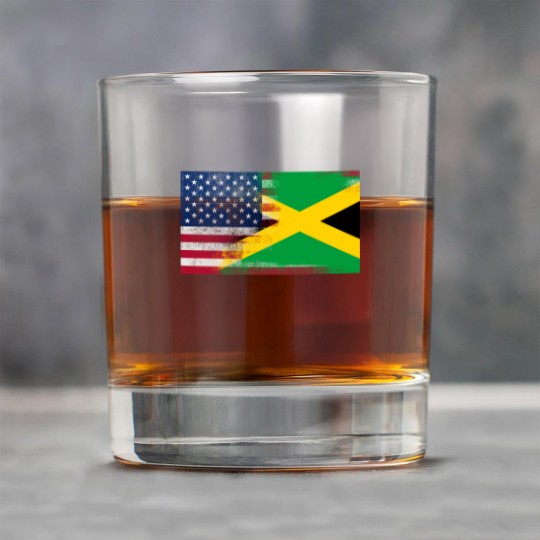 Discover Jamaican American Half Jamaica Half America Flag Rock Glasses