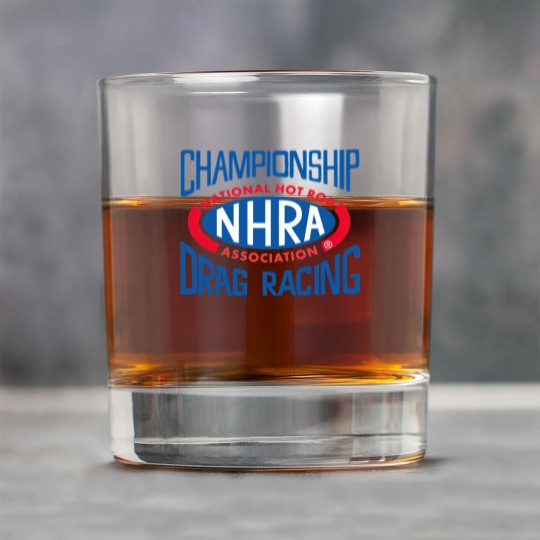 Discover Championship Drag Racing Nhra Logo Rock Glasses