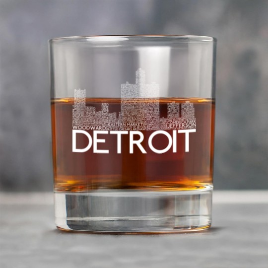 Discover Detroit Skyline Word Art Print - Detroit - Rock Glasses