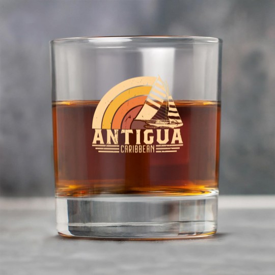 Discover Antigua Retro Sailing Vacation Design - Antigua - Rock Glasses