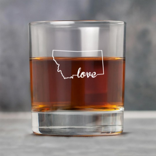 Discover Montana Love State Outline Rock Glasses
