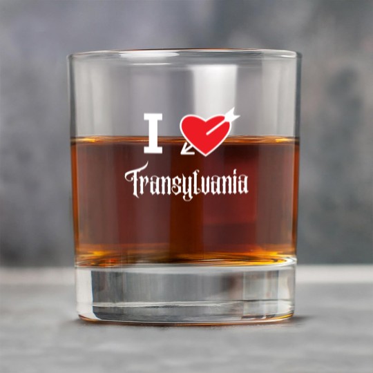 Discover I love Transylvania (white letters version) Rock Glasses
