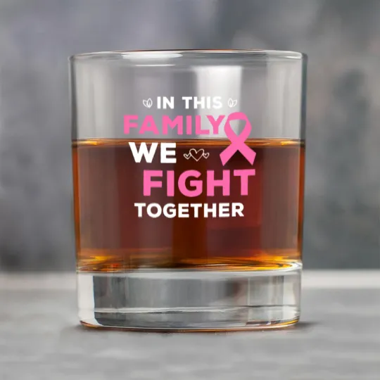 Discover In This Family We Fight Together Pink Ribbon Breast Cancer Rock Glasses