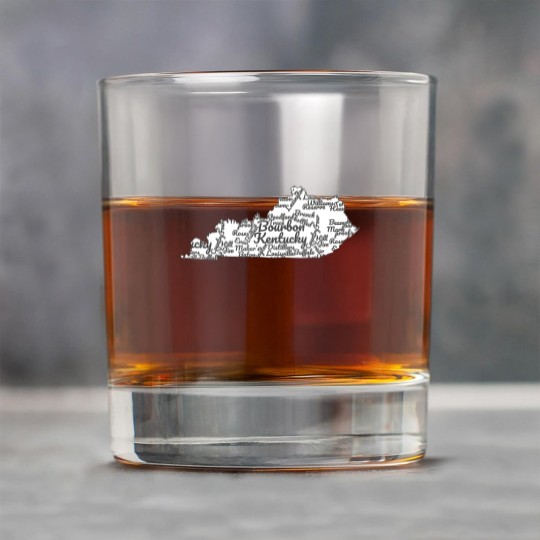 Discover Kentucky Rock Glasses I Bourbon Trail Map Gift Rock Glasses I Men Women