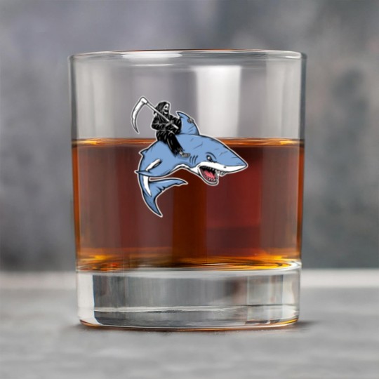 Discover Grim reaper rides a shark Rock Glasses