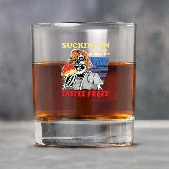 Discover Suckin’ on chili dog outside the tastee freez Rock Glasses