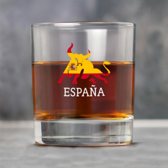 Discover Spain Spanish Flag Souvenir Toro España Bull Silhouette - Spanish Spain Flag Souvenir Bull S - Rock Glasses