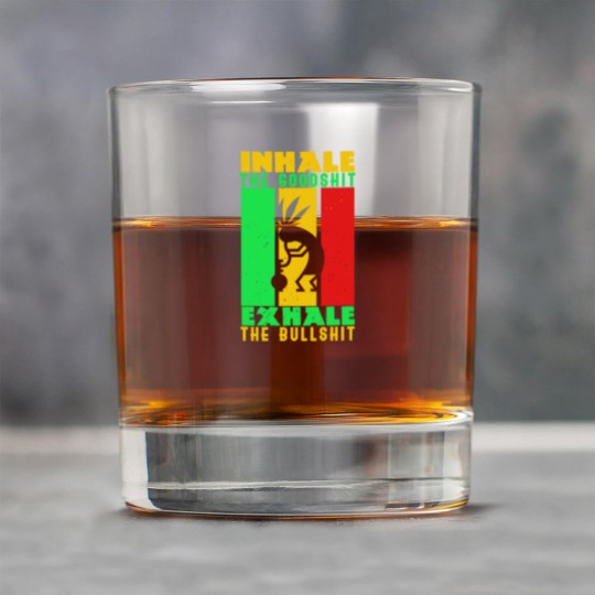 Discover Weed Inhale Goodshit Exhale Bullshit Rock Glasses