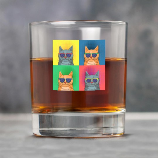 Discover cat pop art Rock Glasses