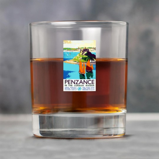Discover Penzance in the Cornish Riviera - Vintage British Travel Poster Art - Travel - Rock Glasses