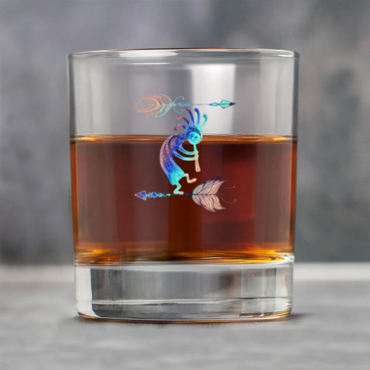 Discover Native American Kokopelli With Two Feathers 2 Rock Glasses