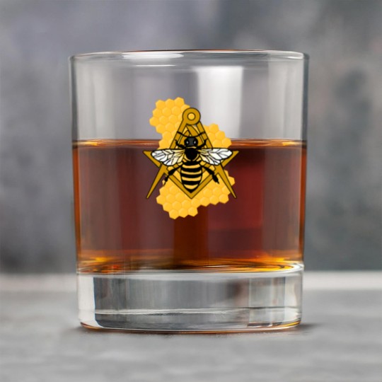 Discover Masonic Emblem with Bee and Beehive Rock Glasses