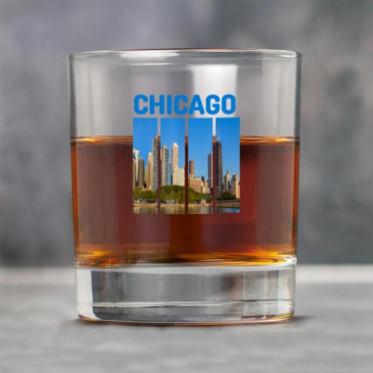 Discover Downtown Chicago Skyline Souvenirs State Illinois Rock Glasses Rock Glasses