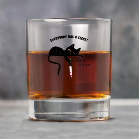 Discover Everybody Has A Secret Only Murders In The Building Rock Glasses, Black Cat Witchy Cat Halloween