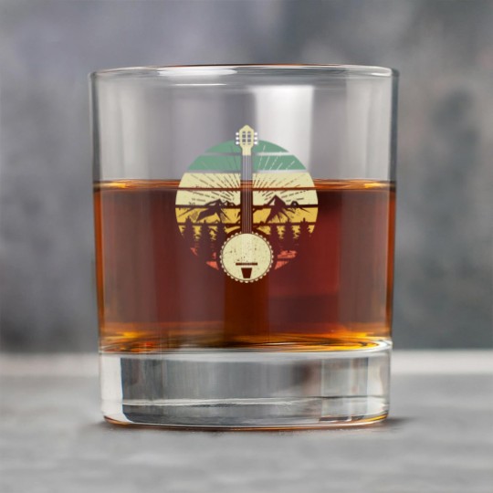 Discover Retro Banjo Mountains And Sun 80's Graphic Gift Rock Glasses