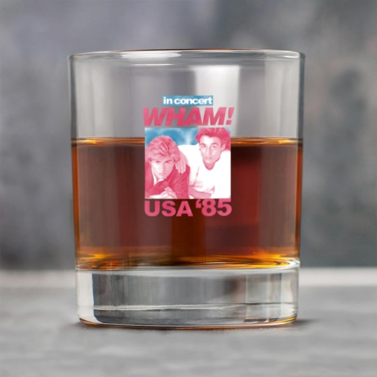 Discover Wham in Concert George Michael and Andrew Ridgeley USA '85 Adult Rock Glasses 80s Graphic Rock Glasses