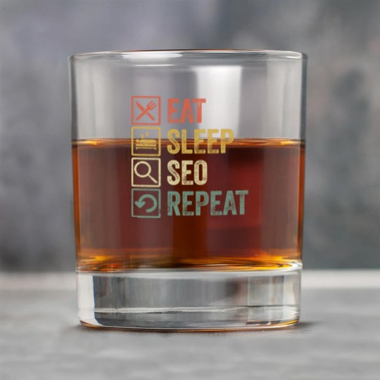 Discover Funny eat sleep seo repeat retro vintage gift11 Rock Glasses