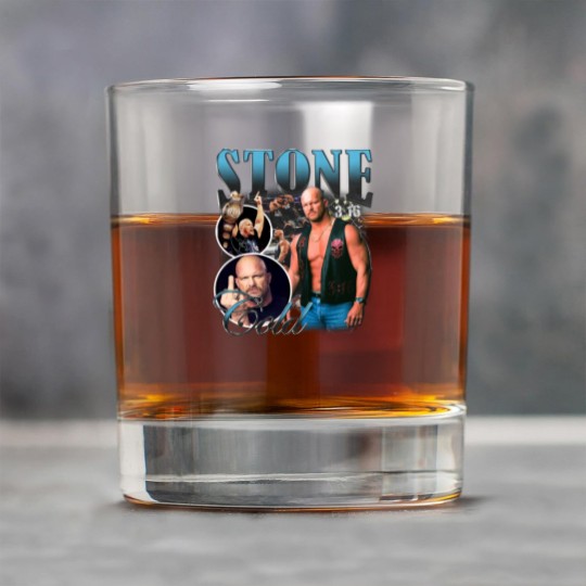 Discover Vintage Bootleg Style Stone Cold Rock Glasses, Steve Austin Wrestling Rock Glasses
