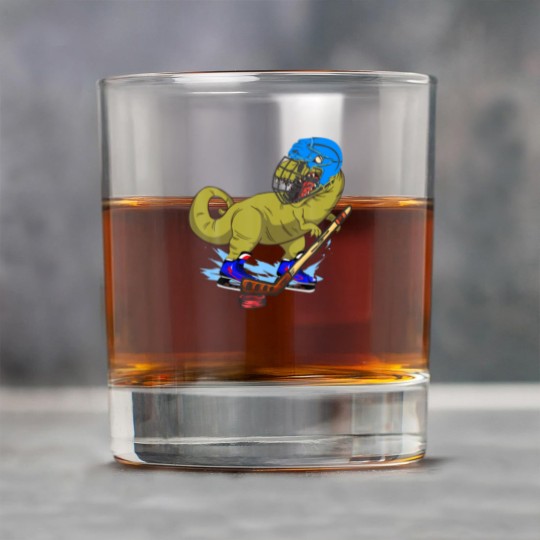 Discover Ice Hockey Dino Hockey Dinosaur Play Ice Hockey Re Rock Glasses