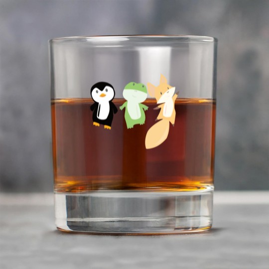 Discover Penguin frog fox cute animals for kids animal fun Rock Glasses