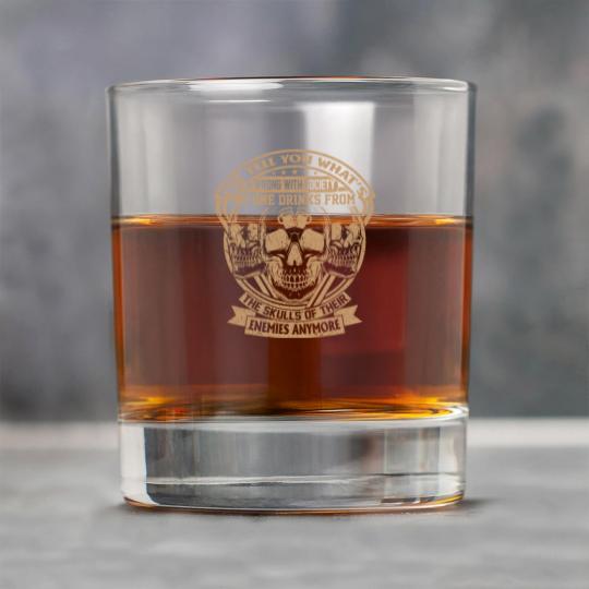 Discover Drink From the Skull of Your Enemies Design Rock Glasses