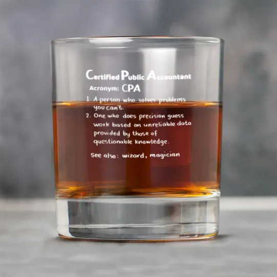 Discover CPA Funny Accountant Gift Idea Rock Glasses