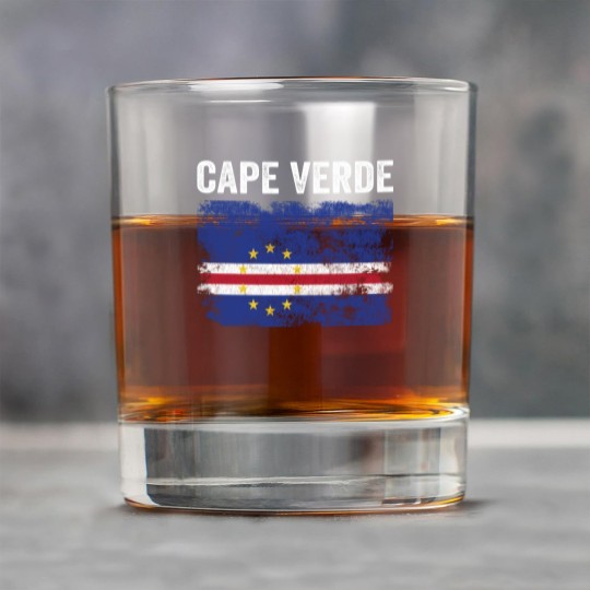 Discover Cape Verde Flag Distressed Rock Glasses