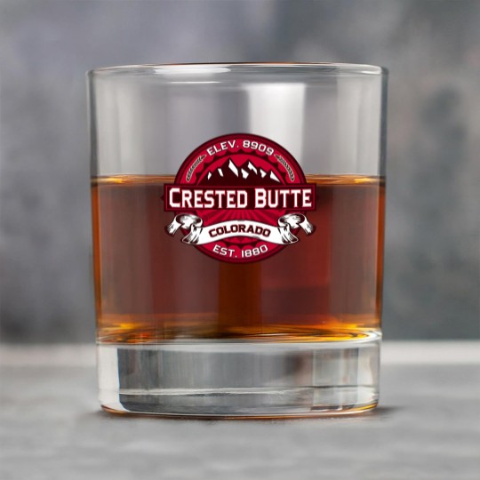 Discover Crested Butte Logo Rock Glasses
