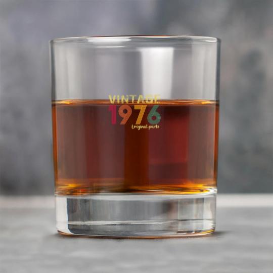 Discover 1976 Original Parts Rock Glasses, 47th Birthday Rock Glasses, Retro 1976