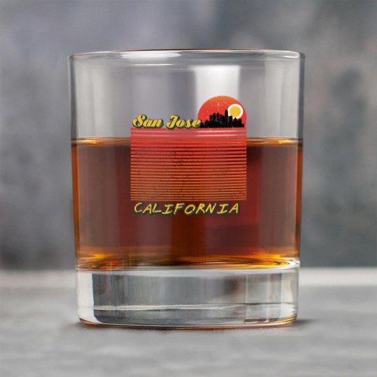 Discover Vintage San Jose City California Downtown Skyline Rock Glasses
