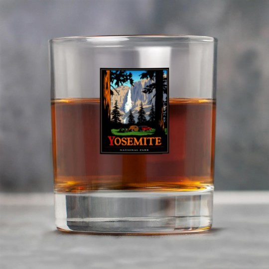 Discover Yosemite Rock Glasses Vintage National Park Rock Glasses