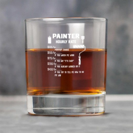 Discover Funny Painter Hourly Rate Apparel For Painters Rock Glasses