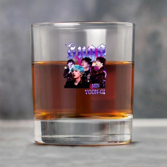 Discover Retro Suga BTS Unisex Black Rock Glasses