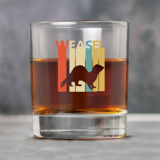 Discover Vintage Weasel Animal Silhouette Rock Glasses