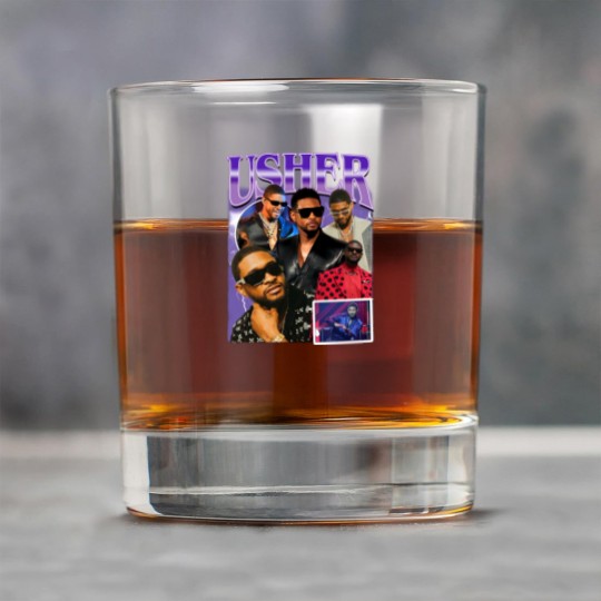 Discover Limted Rapper Usher Rock Glasses, Vintage Usher 90s Rock Glasses, Retro Usher Graphic Rock Glasses