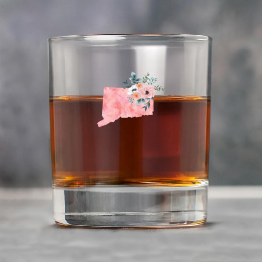 Discover Connecticut Floral - Connecticut State - Rock Glasses