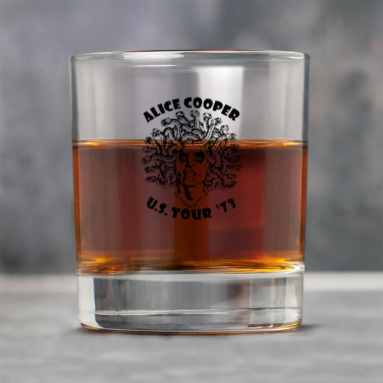Discover Alice Cooper Men's Rock Glasses, Medusa USA Tour 1973 Cover White Graphic Rock Glasses