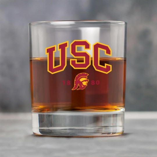 Discover usc curved block logo with cardinal gold trojan 1880 sweat Rock Glasses