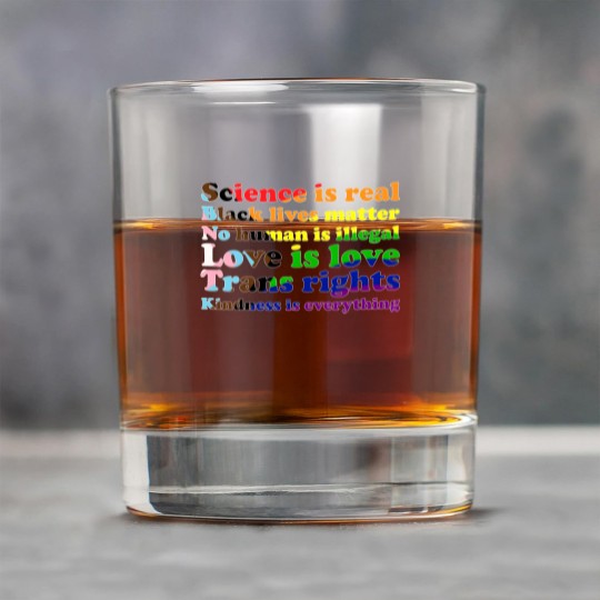 Discover Progress Pride Flag Science is real Black lives matter Love is love Rock Glasses