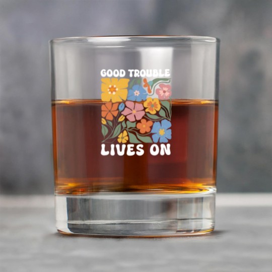 Discover Floral Good Trouble Lives On Rock Glasses, Resistance Rock Glasses, John Lewis Rock Glasses