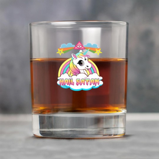 Discover Hail Satan Unicorn Rainbow Painting Drawing Design Rock Glasses